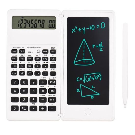 CALCULATRICE,WHITE--Calculatrice avec tablette'écriture LCD, écran à 10 ...