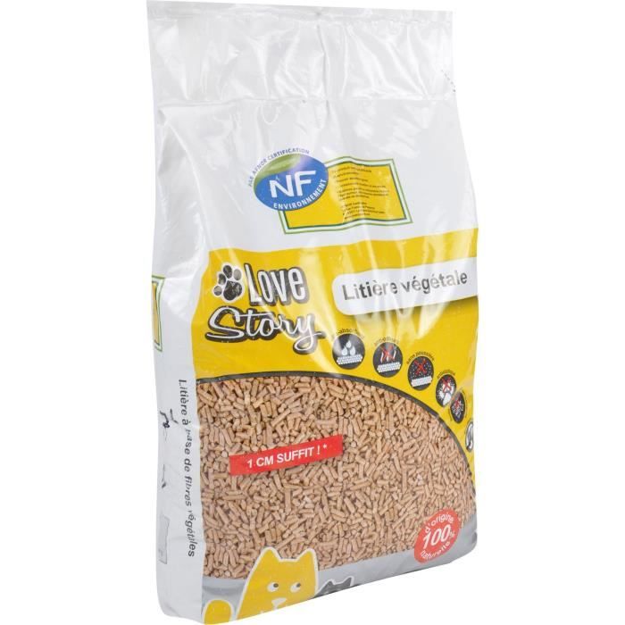 Litière végétale 7 L - Granulés 100% fibres végétales - Pour chat