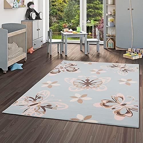 Tapis Enfant Pergamon Maui Kids - Motif Ciel Nuages Pastel - Velours Doux, Coupe Main - 5 Tailles, Oeko-Tex 100, Compatible Chauffage Au Sol