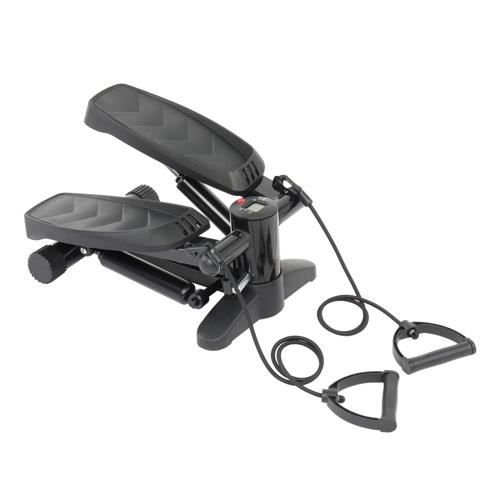 Stepper de Marche Aérobic Pliable avec Affichage et Cordes Elastiques - 27 x 42 x 31.5cm - Noir