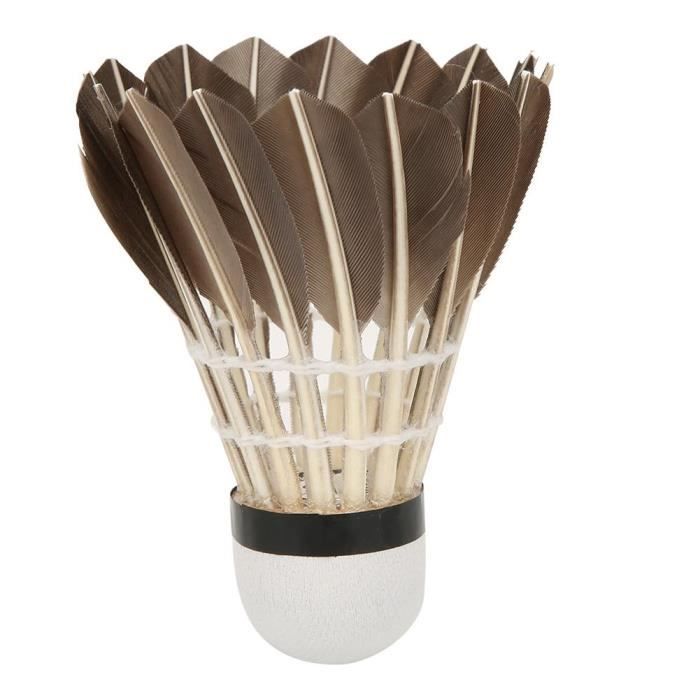 12PCS LEIJIAER 1003 Volants de badminton en plumes d'oie noire pour l'entraînement sportif (Badminton d'entraînement noir)-CHD