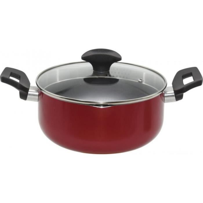 Actuel Faitout rouge + couvercle 24cm