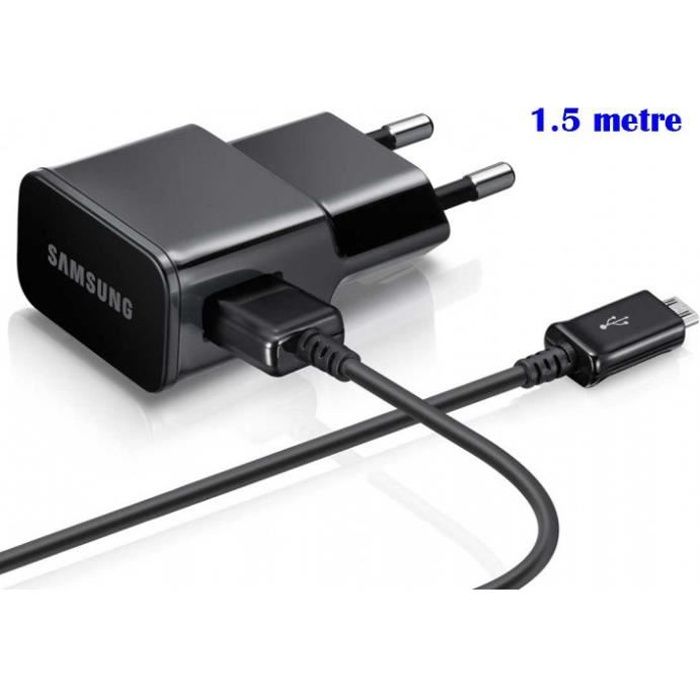 Chargeur secteur SAMSUNG ETA-U90EWE + cable 1.5m Noir Micro USB pour Galaxy A3 2016 (A310)
