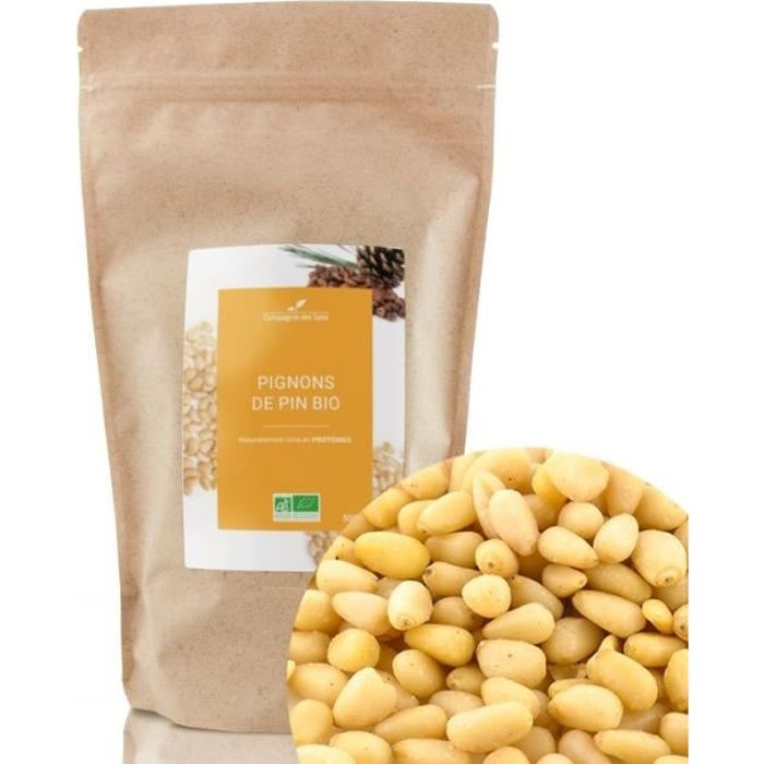 Pignons de Pin décortiqués BIO - Fruits à coques en vrac - 500g