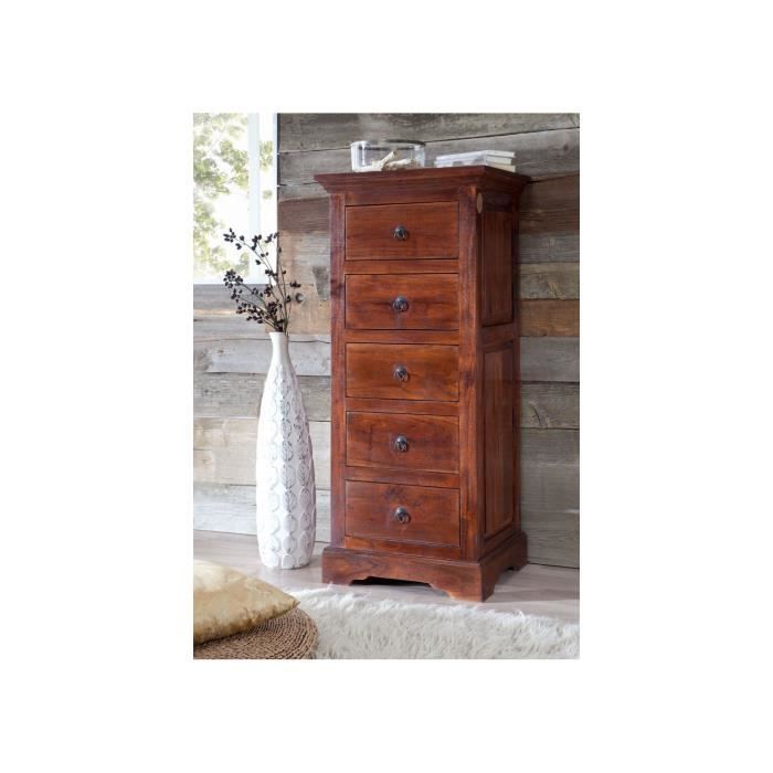 Commode - Bois massif d'acacia laqué (Nougat) - Style colonial - OXFORD #433