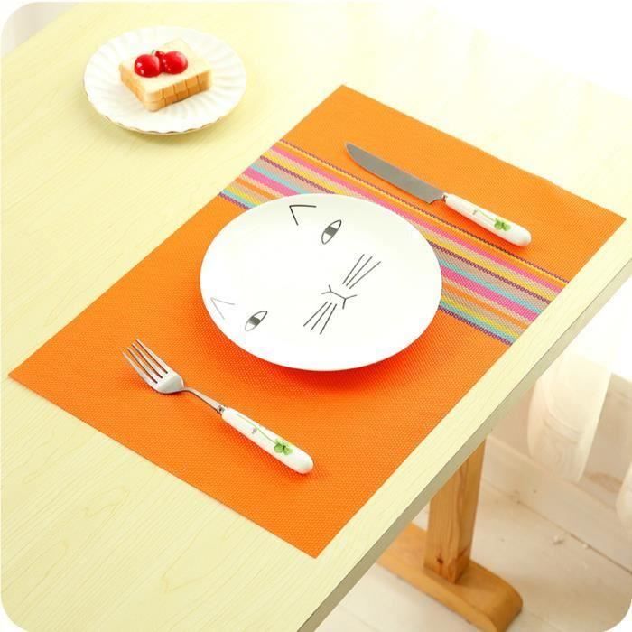 LR Lot de 4 Set de table - Style européen - 45x30 cm - Orange - LRPRM824A0494