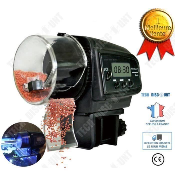 distributeur nourriture pour poisson aquarium combattant rouge de bassin exterieur petit programmable automatique bocal el A71040