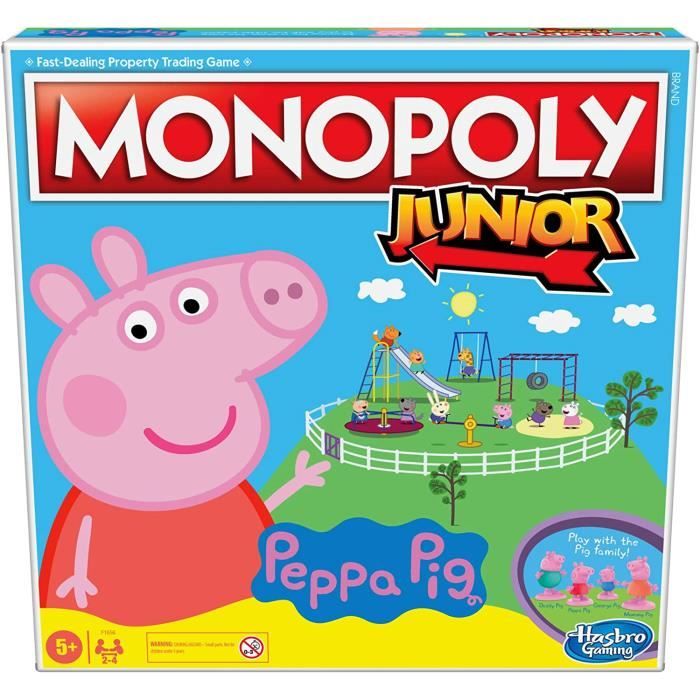 Monopoly Junior - Jeu de societe Peppa Pig Edition pour 2 a 4 joueurs - Jeu d'interieur pour enfants a partir de 5 ans