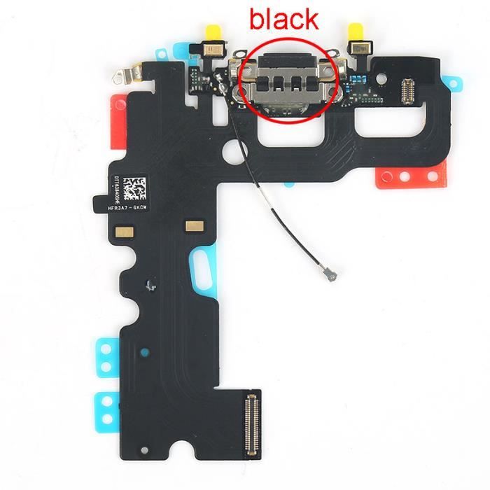 OOBEST® Nappe Connecteur flex Connecteur de charge Noir pour iphone 7
