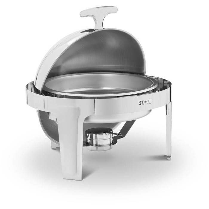 Machine à bain-marie Chafing Dish Réchaud Professionnel Buffet Royal Catering RCDB-6R (6 l 1 Bac À Aliments 1 Brûleur Inox)