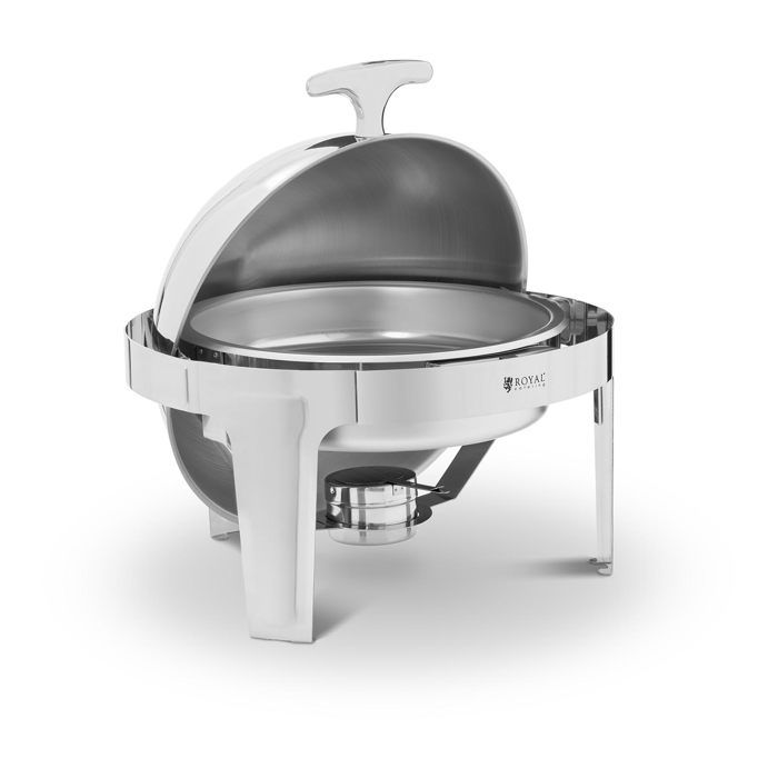 Machine à bain-marie Chafing Dish Réchaud Professionnel Buffet Royal Catering RCDB-6R (6 l 1 Bac À Aliments 1 Brûleur Inox)