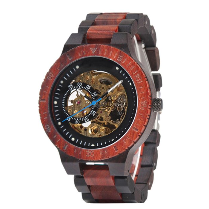 TD® Montre Mécanique Automatique de Luxe Homme Cadeau Rouge-Montre de luxe mixte-accessoire de bijouterie