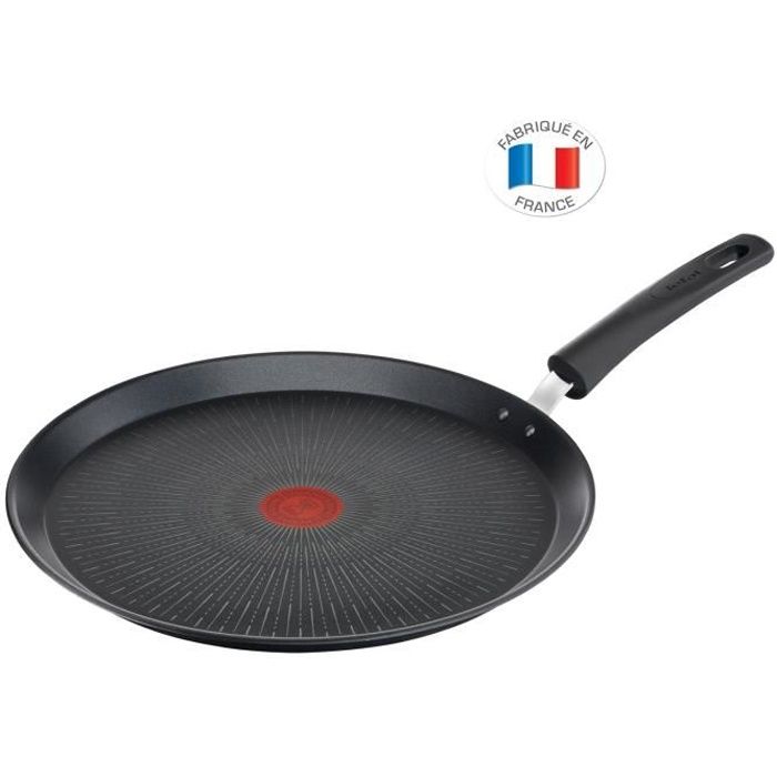 TEFAL G2553802 Poêle à crêpe 25 cm UNLIMITED - Tous feux dont induction - Fabrication française - Noir