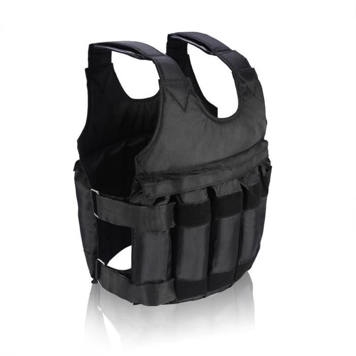 TMISHION Gilet lesté Exercice d'entraînement Fitness 50KG Charge maximale Poids d'entraînement réglable Gilet pondéré