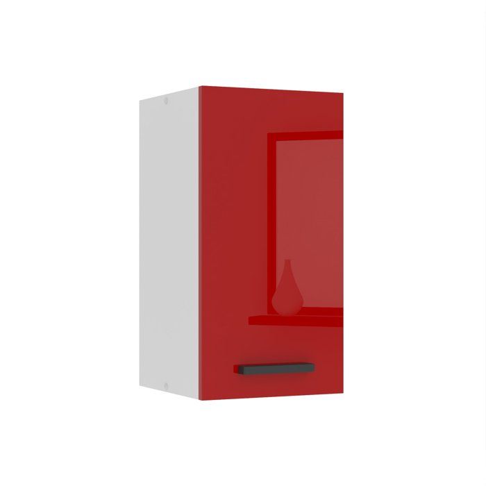 Meuble haut cuisine - BELINI - SG30 - Rouge très brillant - 1 porte - 58 cm de hauteur