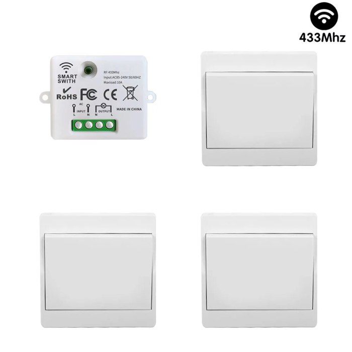 Interrupteur Mural Intelligent WiFi BN-LINK - Lot De 4 - Compatible Alexa/Google - Minuterie - Neuf