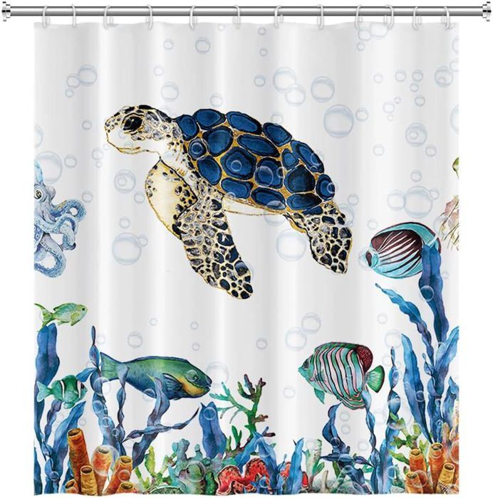 Rideau De Douche Anti Moisissure Bonhause Rideau De Douche Enfant Océan Poisson 180 X 180 Cm Rideau Rideau De Douche 120 X 200