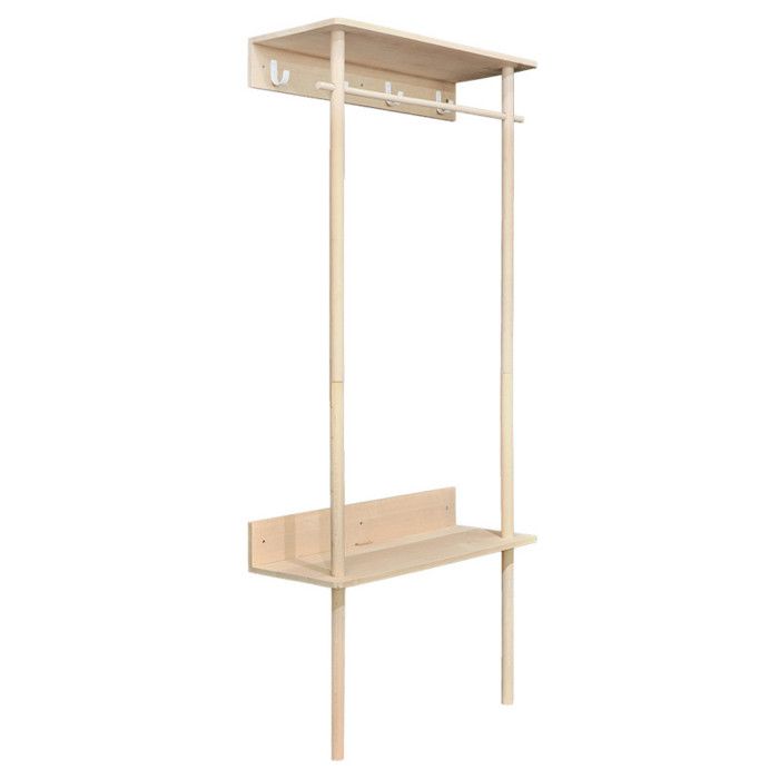 Meuble dentrée / Porte manteau en bois de hêtre - LONNY 9920 Meubletmoi