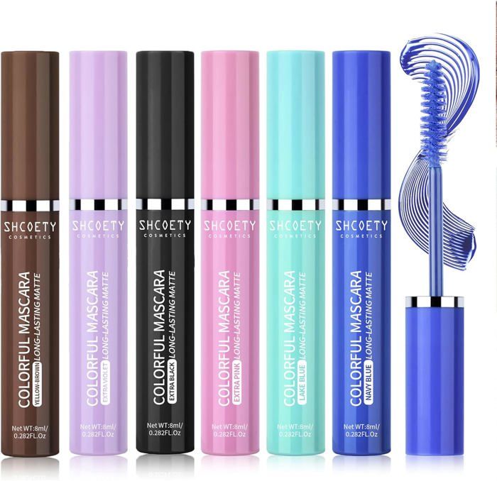 Set De 6 Mascaras Colorés - Palette Multicolore Pour Looks Originaux - 15ml Par Tube