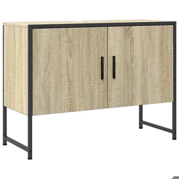 Bonne qualité - Armoire de rangement Armoire lavabo de salle de bain et WC - BONNIE - chêne sonoma - Bois dingénierie DECO