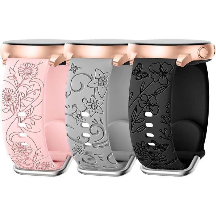 3 Pièces Floraux Bracelet Compatible avec Samsung Galaxy Watch 7/4/6/5 40mm 44mm 6/4 Classic 43mm 47mm 42mm 46mm 5 Pro 45mm