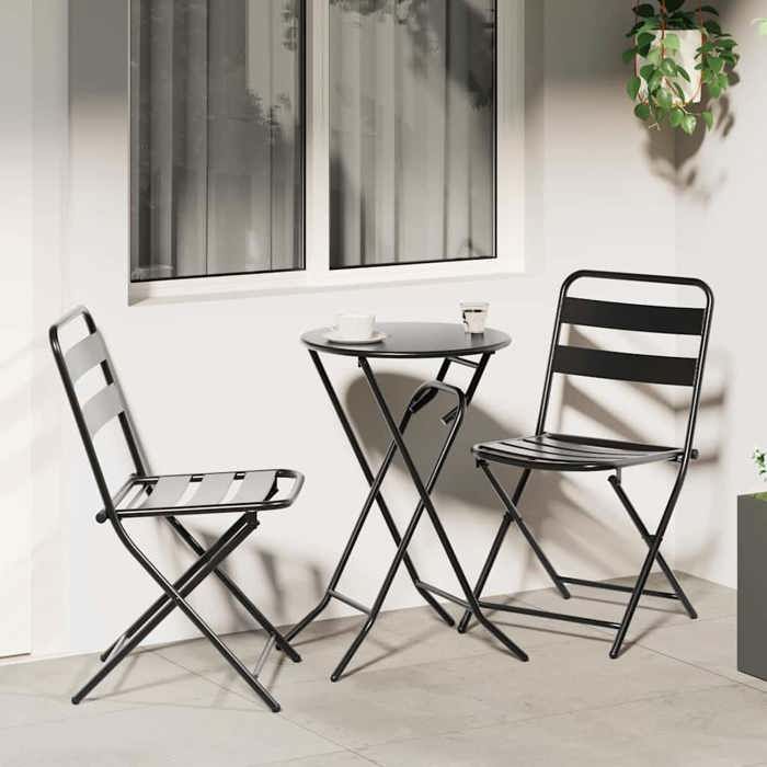 vidaXL Ensemble de bistro pliable 3 pièces moutarde en acier
