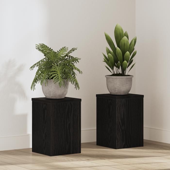 Moderne Etagère à Fleurs - Supports de plantes 2 pcs Chêne noir 20x20x30 cm Bois agencé FR(31663556)