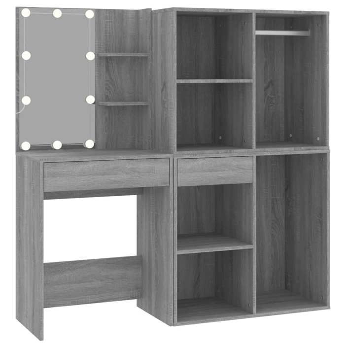 Automne/hiver 2025 Coiffeuse à LED - CLOUD - Pour femmes/filles - avec armoires Sonoma gris Bois dingénierie FR790