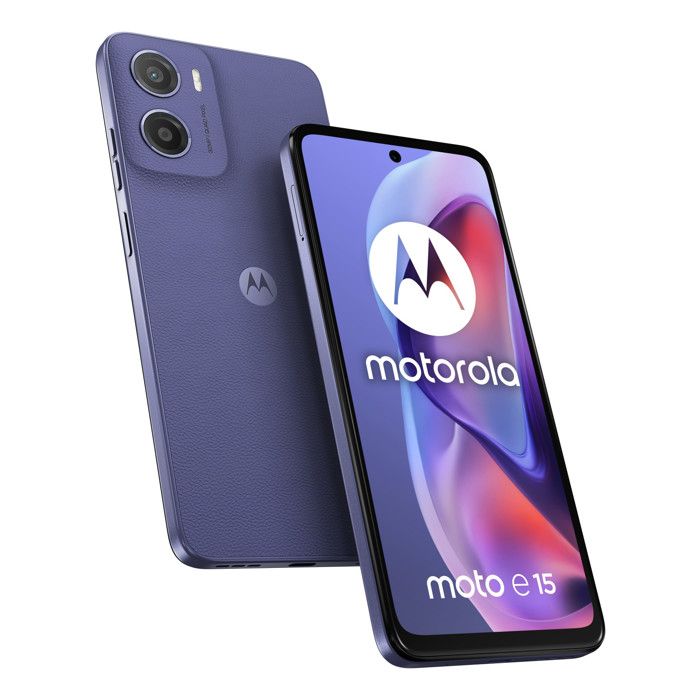Motorola Moto e15 Smartphone 667 32MP 64GB 2GB RAM 5200mAh Android 14 Go Lavanda