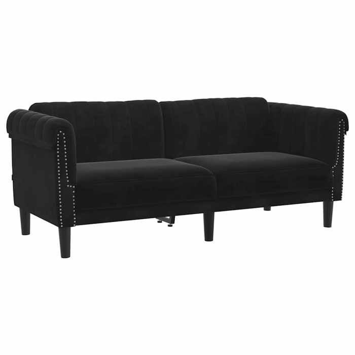CHIC Canapé-Sofa - Canapé à Deux places - noir velours - 182x77x74 cm 290161 S11