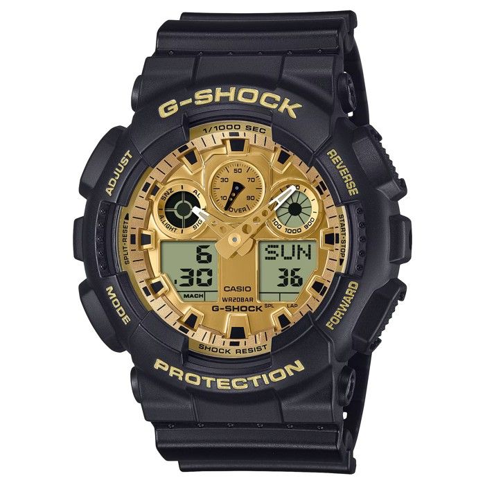 Casio GA-100GGB-1A9ER Montre Homme Noir — Boîtier 51 mm Étanche 20 bar Bracelet plastique