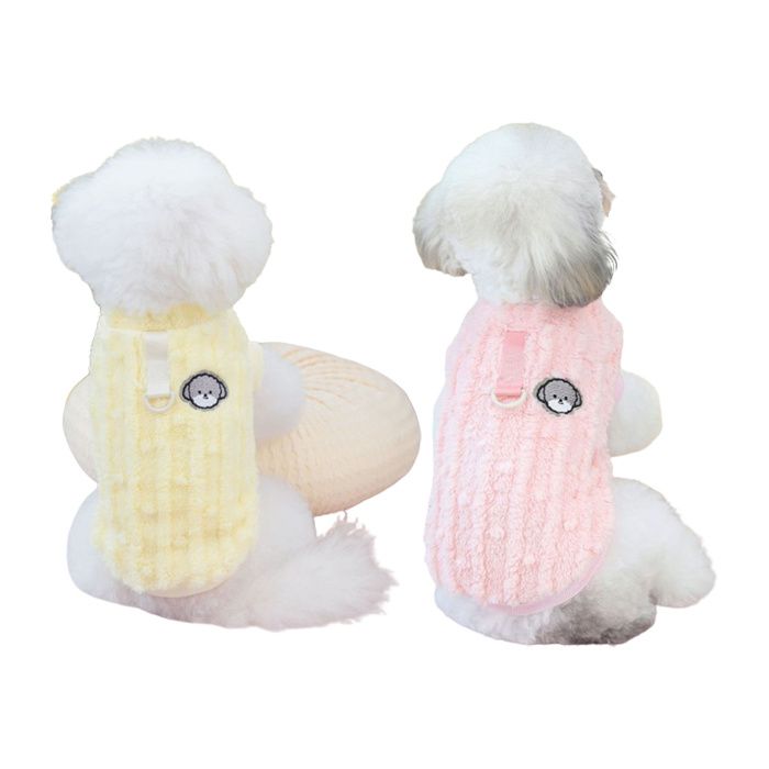 Meilleurs prix pour Lot de 2 pulls polaires pour petits chiens vêtements dhiver chauds pour chiots garçons et filles (rose et jaune)