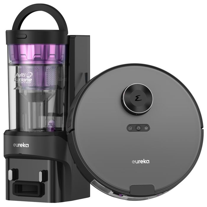 Eureka E20 Plus Gen2 Aspirateur Robot 8000 Pa avec Station sans Sac Anti Enchevêtrement Autonomie 180 Mins Noir