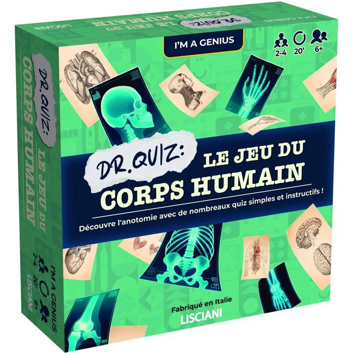 Im Genius Dr Quiz Le Jeu du Corps Humain Jeu éducatif scientifique LISCIANI Anatomie Apprentissage ludique