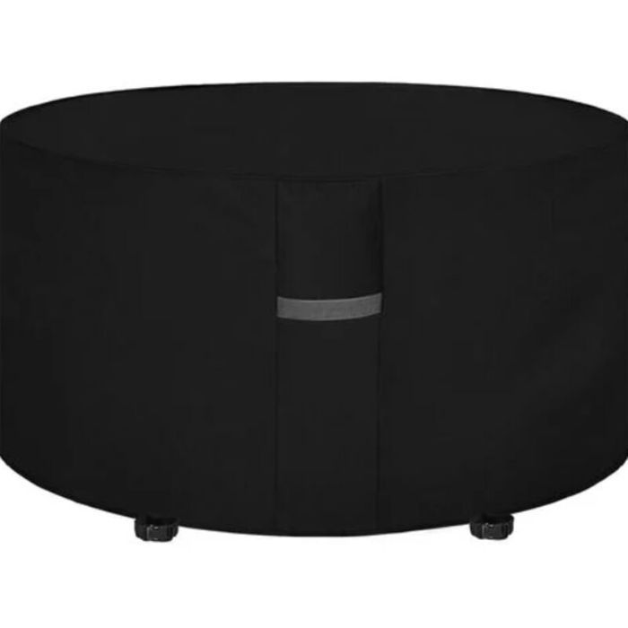 Housse table jardin avec grilles aération imperméable anti-UV oxford 210D rond 180x90cm