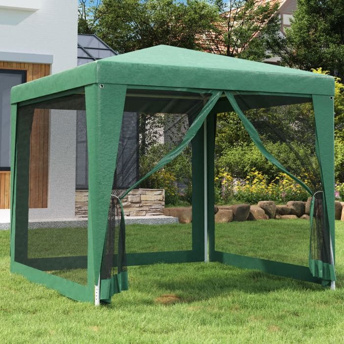 Promo détéTente de fête pliable et Imperméable 1 PC - SOLOMON - Barnum Extérieur - avec 4 parois latérales en maille Vert 2.5x2.5