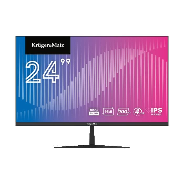 Moniteur LED sans cadre Kruger&Matz 24 FullHD 100 Hz IPS HDMI avec haut-parleurs