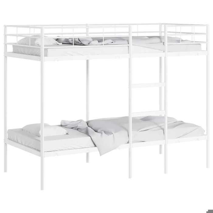 Lit Blanc - BMK - Lit superposé - sans matelas - Contemporain - blanc 90x200 cm acier - Lit chambre&645864