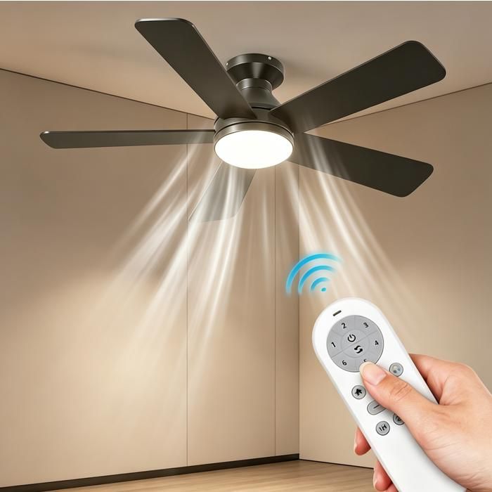 Ventilateur de plafond avec lumière ventilateur de plafond extra-plat de 42 pouces avec lumière et télécommande encastrée