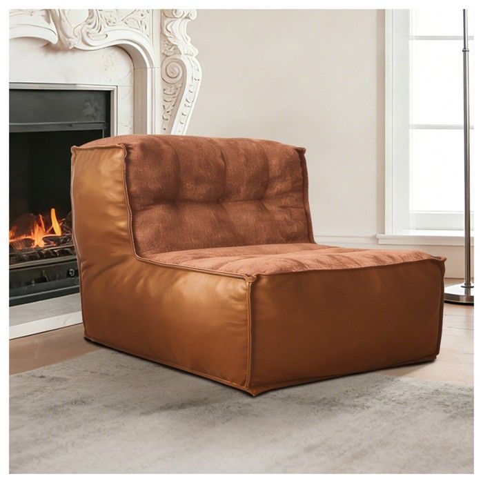 CollaHausse Fauteuil 1 place élégant avec dossier sculptural et table dappoint intégrée