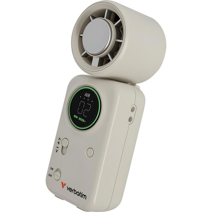 Ventilateur à main sur batterie Verbatim CoolnGo Ice Touch Mini (Blanc/Argent)