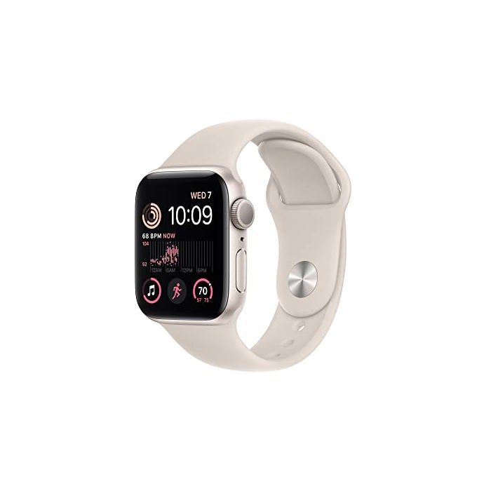 Montre connectée - Apple - Apple Watch SE (2e gen) 40 mm GPS - Boîtier aluminium - Bracelet Sport Lumière Stellaire - 32 Go