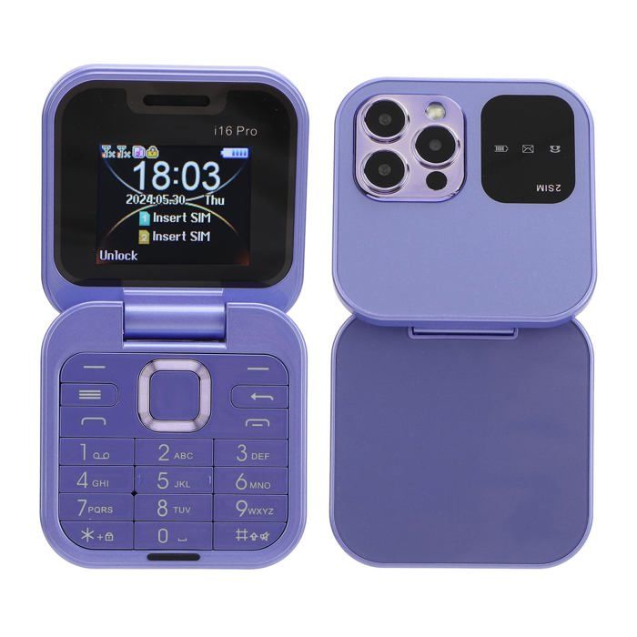 Téléphone à rabat débloqué 2G double SIM gros boutons lampe LED pour enfants/seniors. Corvina