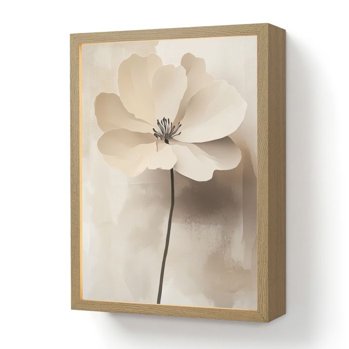Applique Murale LED - Lampe de Chevet Murale Design - Motif Fleur - Beige - Peinture - Ombre 30x40 cm Couleur Beige - OnlyWow