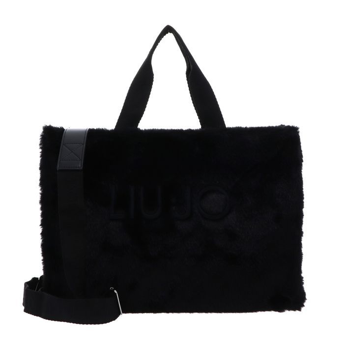 LIU JO Sac shopper noir pour femme - Fake Fur Tote Bag L Nero 353644 LIU JO Sac shopper noir pour femme - Fake Fur Tote Bag L Nero 353644