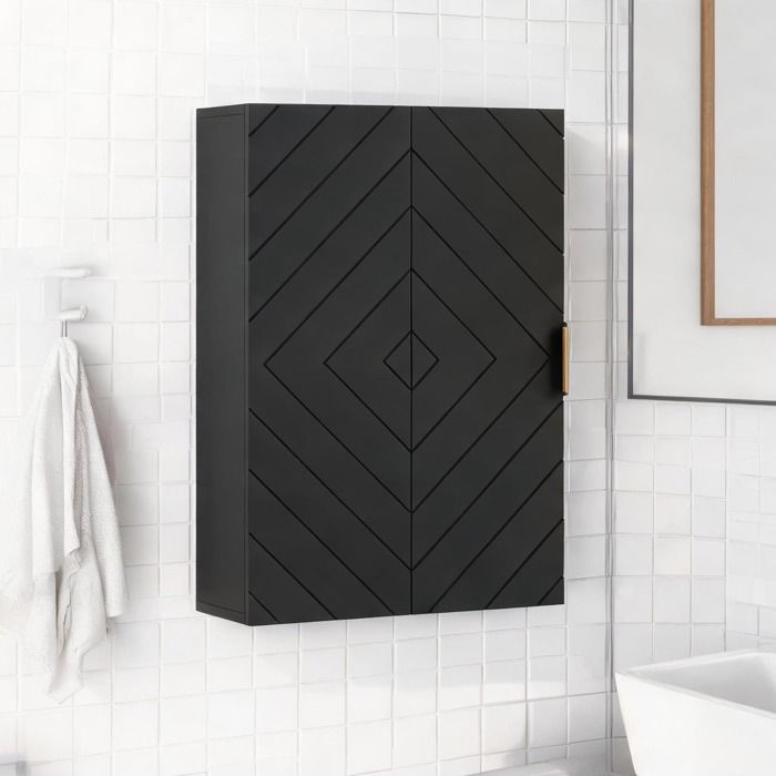 Armoire A Pharmacie en MDF Noir 40 x 15 x 60 cm