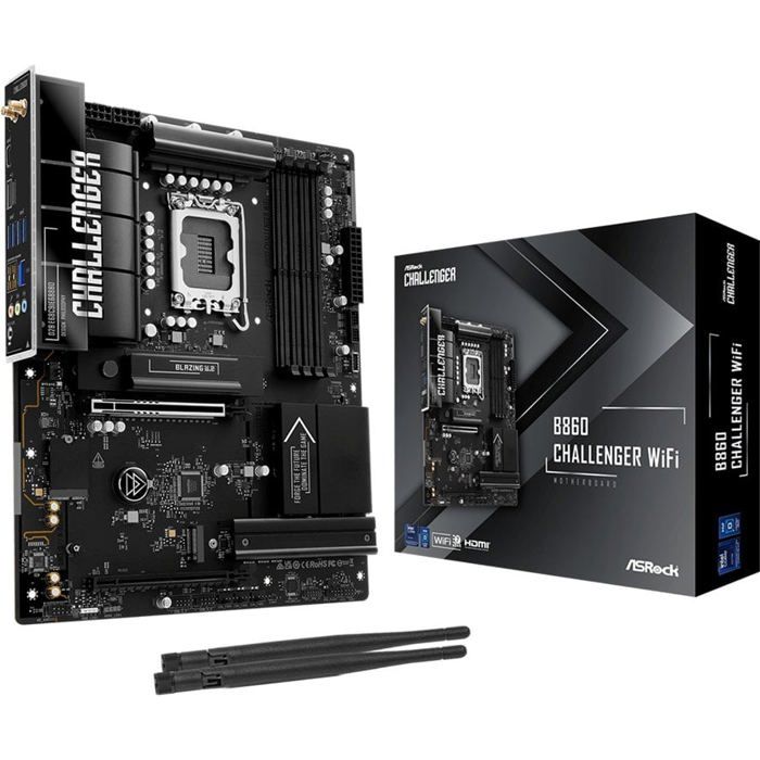 Carte mère ASRock B860 Challenger WiFi Intel B860 LGA1851 DDR5 ATX Bluetooth 2.5GbE - vue 2