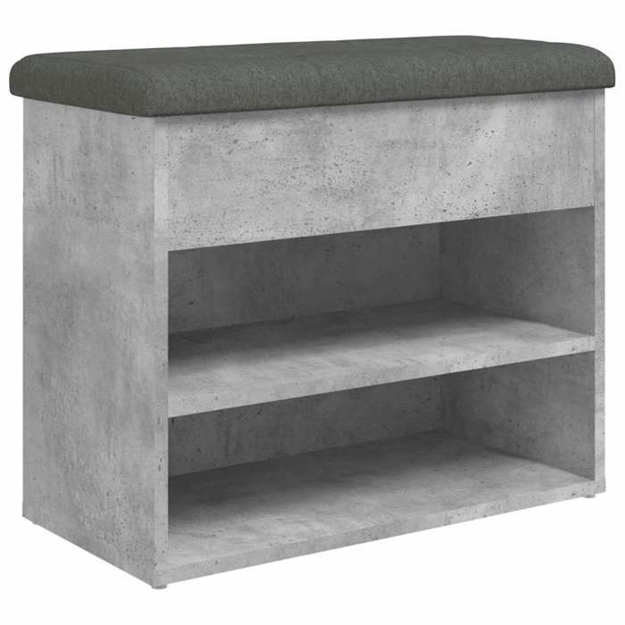 VIDAXL - Meuble Banc - Banc à chaussures gris béton 62x32x50 cm - bois dingénierie_4446