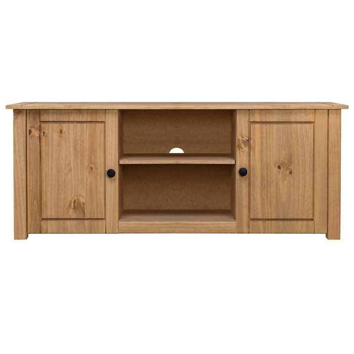 RemiseMeuble de télévision - Brun - Meuble TV classique - 120x40x50cm - Bois de pin massif - Gamme Panama_tsj83x