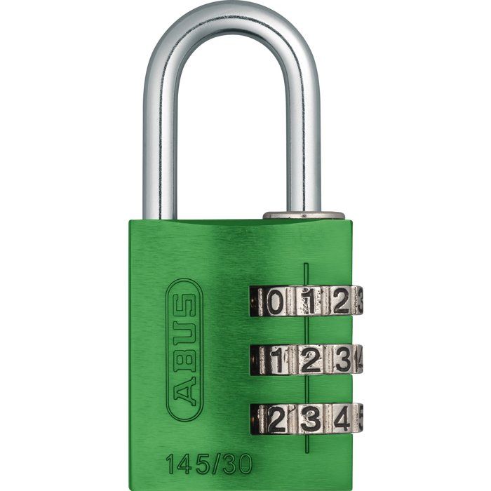 Cadenas à combinaison - ABUS - 145/30 - 3 chiffres - Aluminium vert - Usage voyage